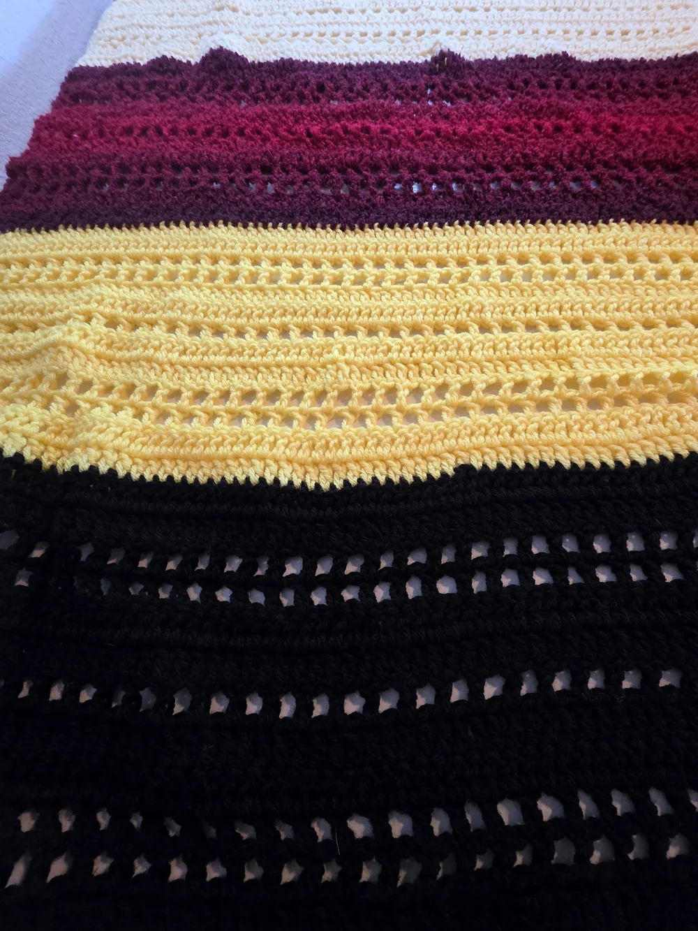 Handmade Crochet Afghan Throw Blanket Multicolor 41” x 44”